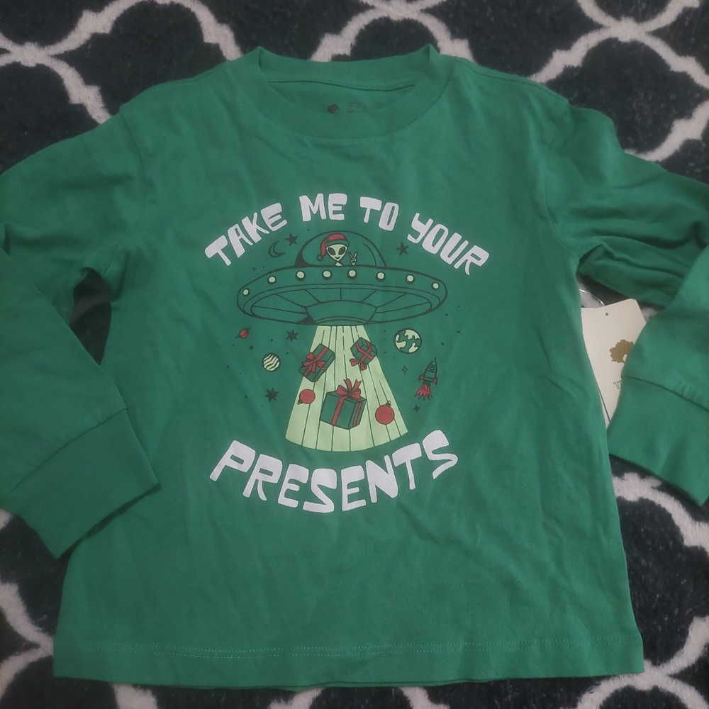 NWT Tucker & Tate green holiday tee size 2